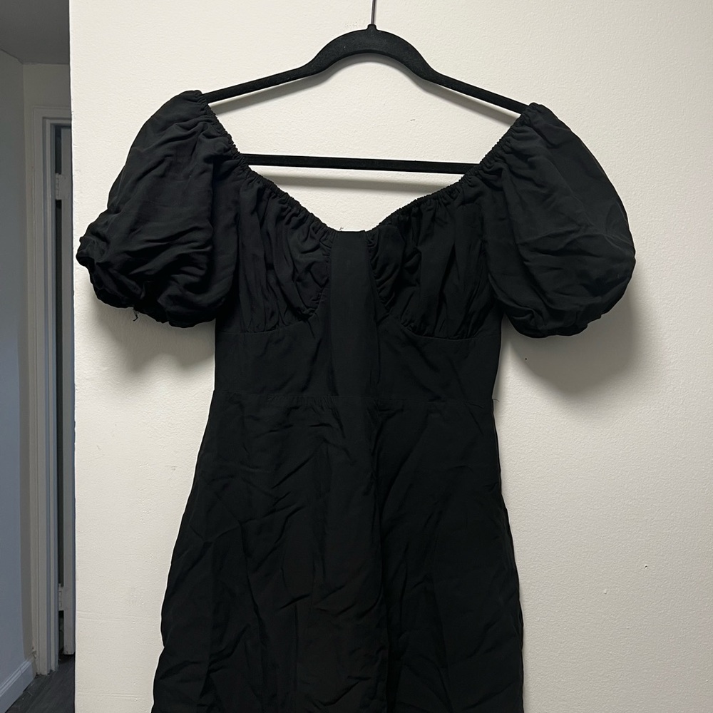 Peppermayo Black Puff Sleeve Dress